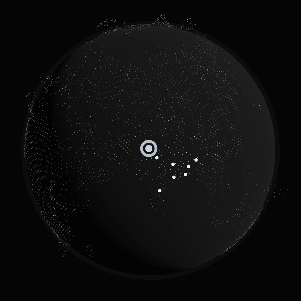 Globe showing 8 deployment sites in India