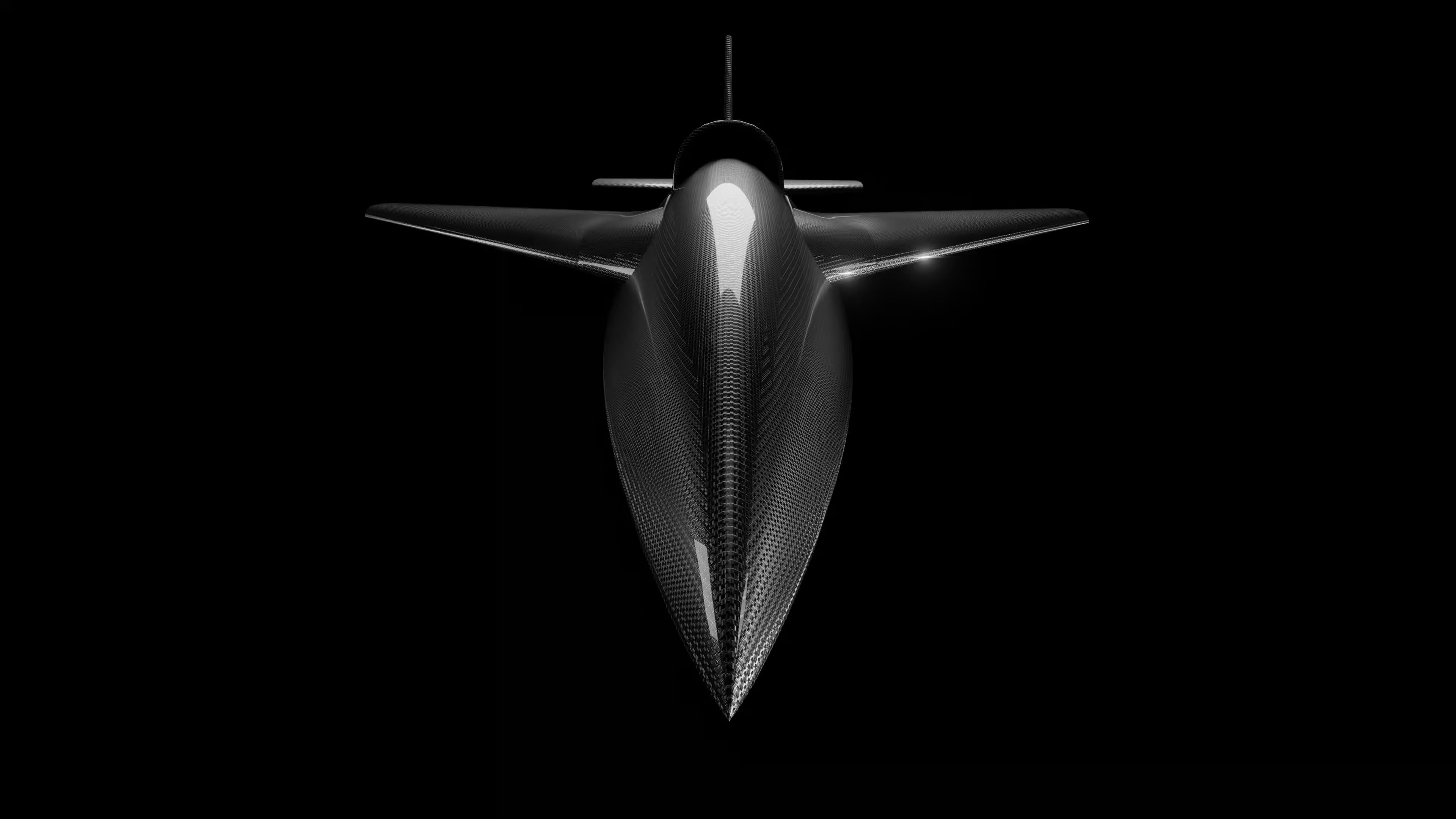 Render of Nightshade, nose on, on black
